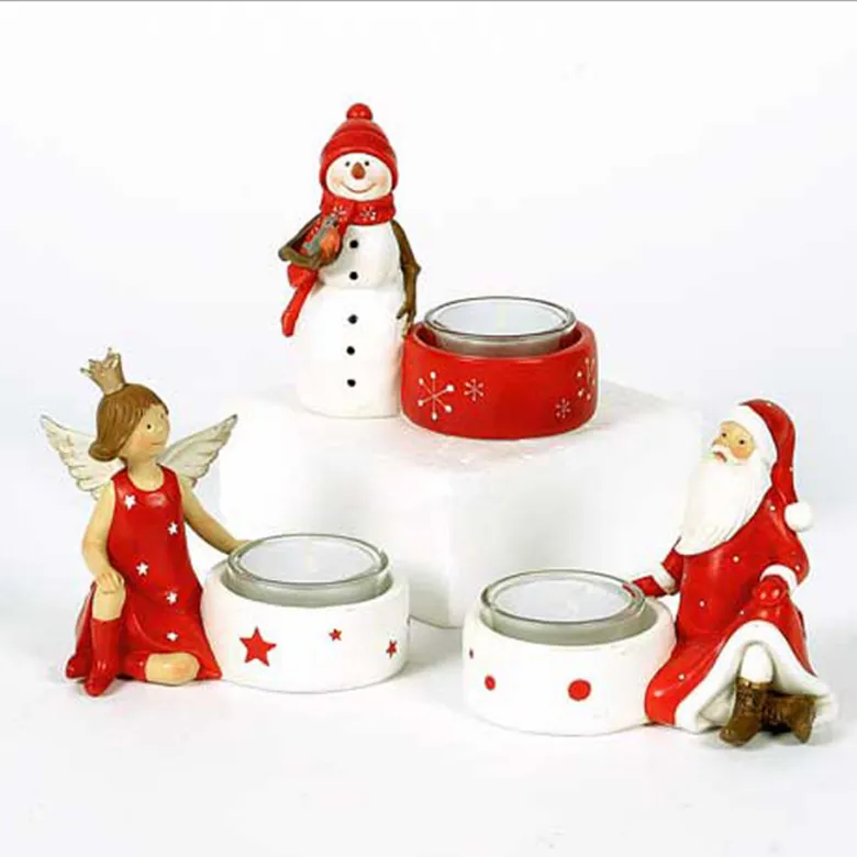Customized Resin Christmas Tea Light Indoor Candle Holder for Sale