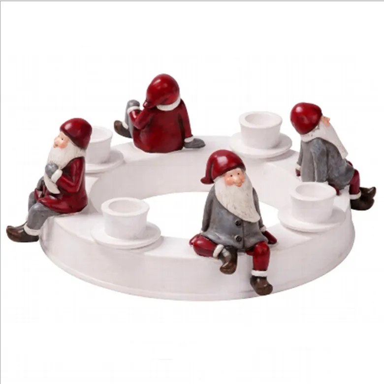 Customized Resin Christmas Tea Light Indoor Candle Holder for Sale