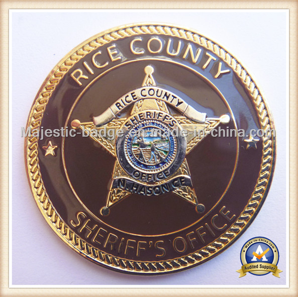 Customized Soft Enamel Gold Plating Rope Edge Double Sided Challenge Coin