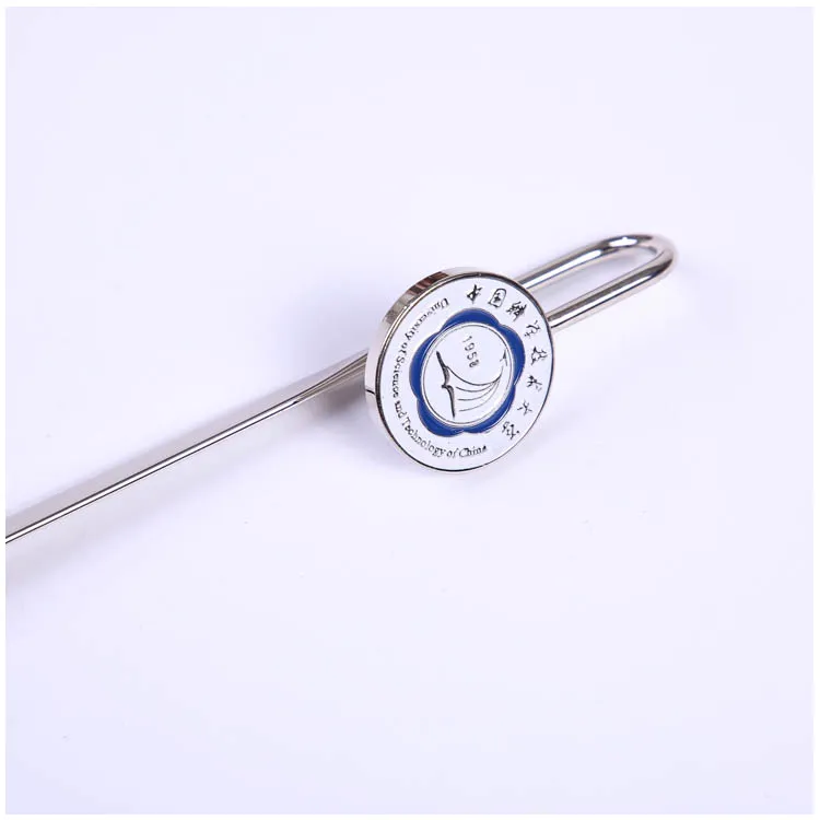 Customized zinc alloy paint colored metal cartoon bookmark