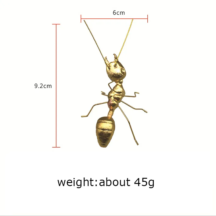 Decorative Metal Sculpture Vivid Animal Ornaments Gold Painted Butterfly Ant Statue