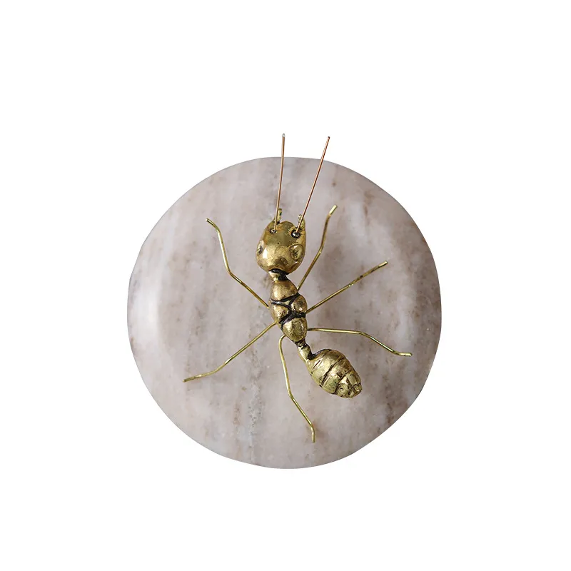 Decorative Metal Sculpture Vivid Animal Ornaments Gold Painted Butterfly Ant Statue