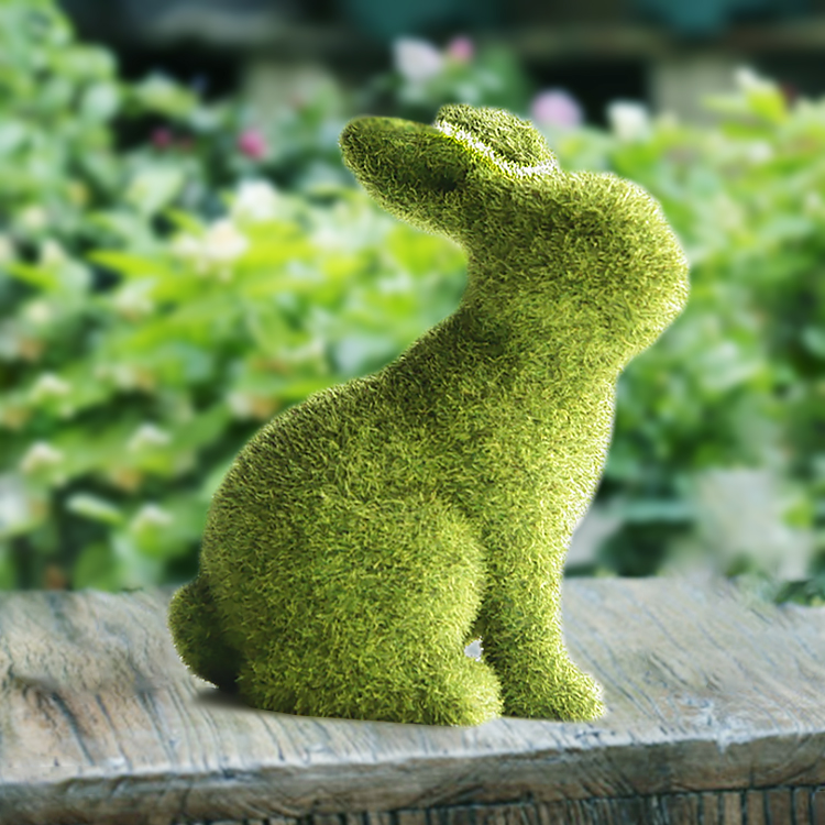 Easter Bunny Decoration Resin Flocking for Home Garden Decoration