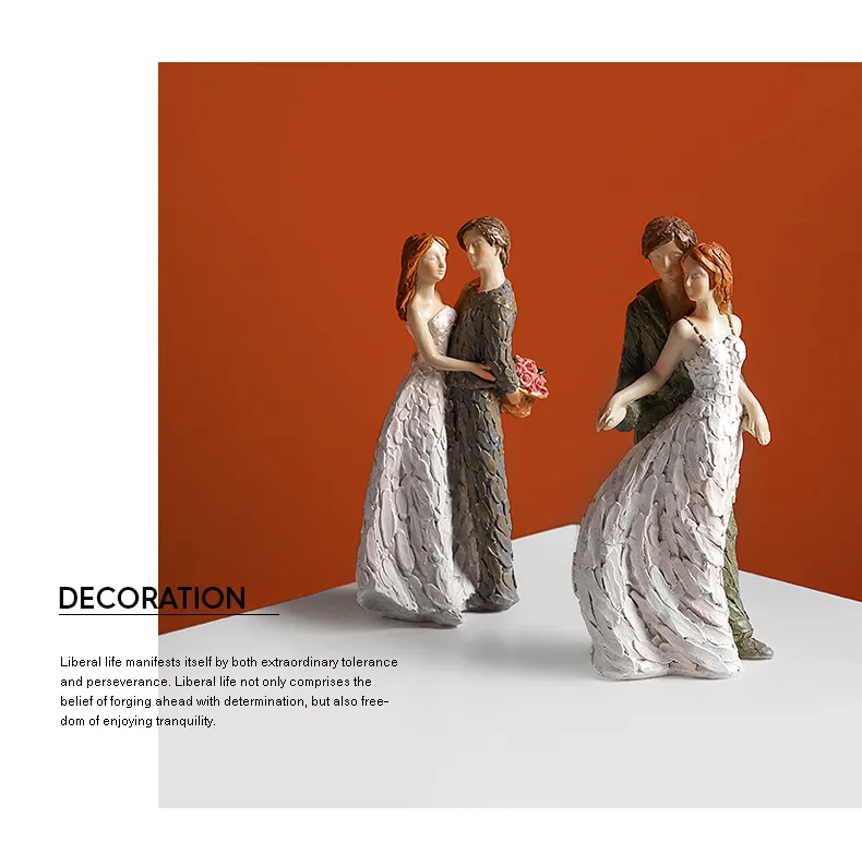 European Wedding Simulation Figure Lovers Embrace Sculpture Resin Crafts