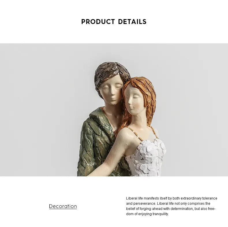 European Wedding Simulation Figure Lovers Embrace Sculpture Resin Crafts