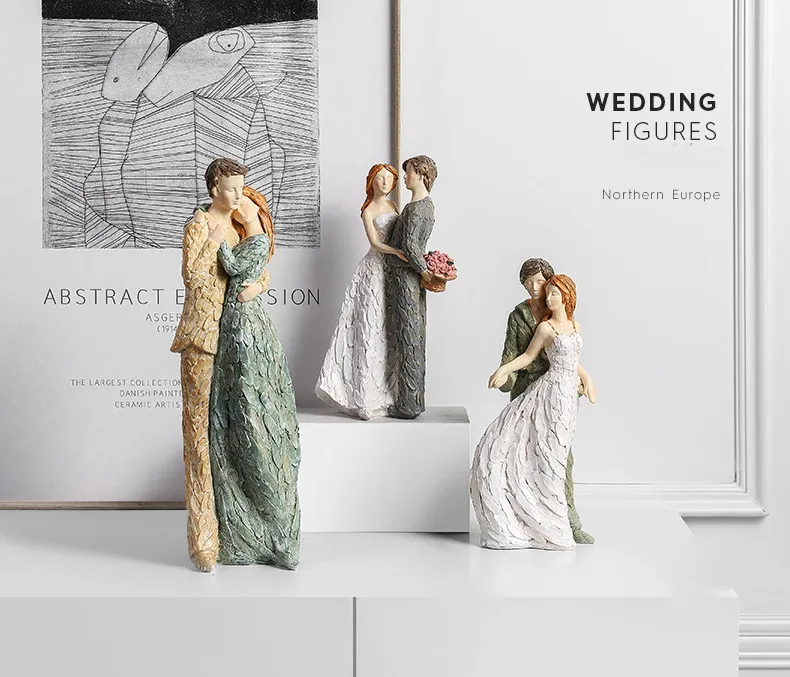 European Wedding Simulation Figure Lovers Embrace Sculpture Resin Crafts