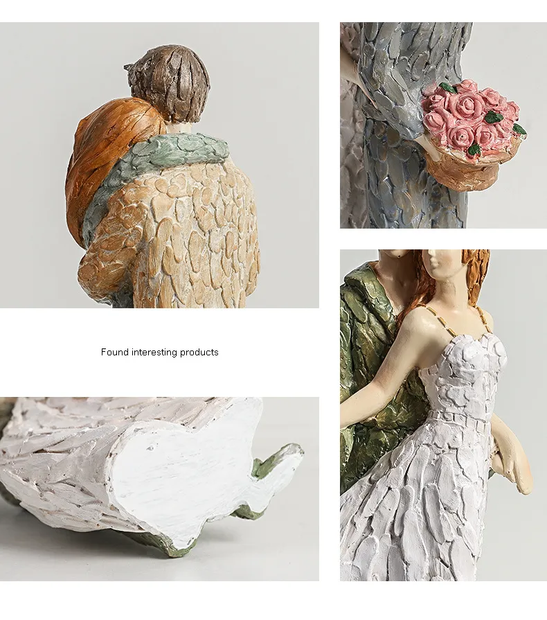 European Wedding Simulation Figure Lovers Embrace Sculpture Resin Crafts