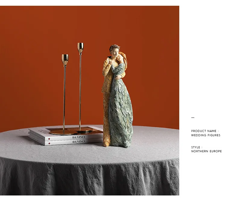 European Wedding Simulation Figure Lovers Embrace Sculpture Resin Crafts
