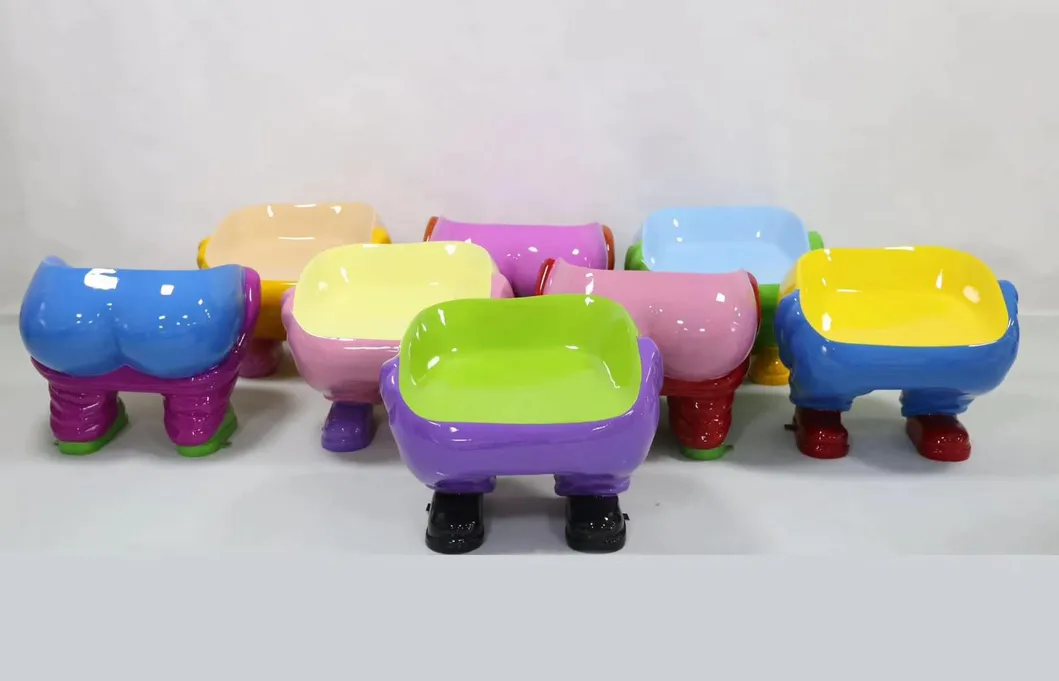 Factory Cheap Price New Design Outdoor Resin Cartoon Animals Seating Fiberglass Animal Seating for Sale
