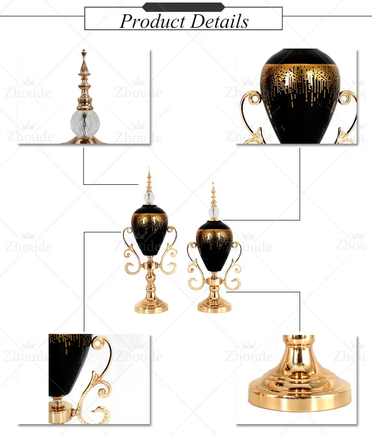 Factory Customized Luxurious Golden Metal Electroplated Table Decoration for Living Room