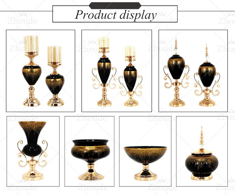 Factory Customized Luxurious Golden Metal Electroplated Table Decoration for Living Room