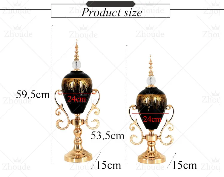 Factory Customized Luxurious Golden Metal Electroplated Table Decoration for Living Room