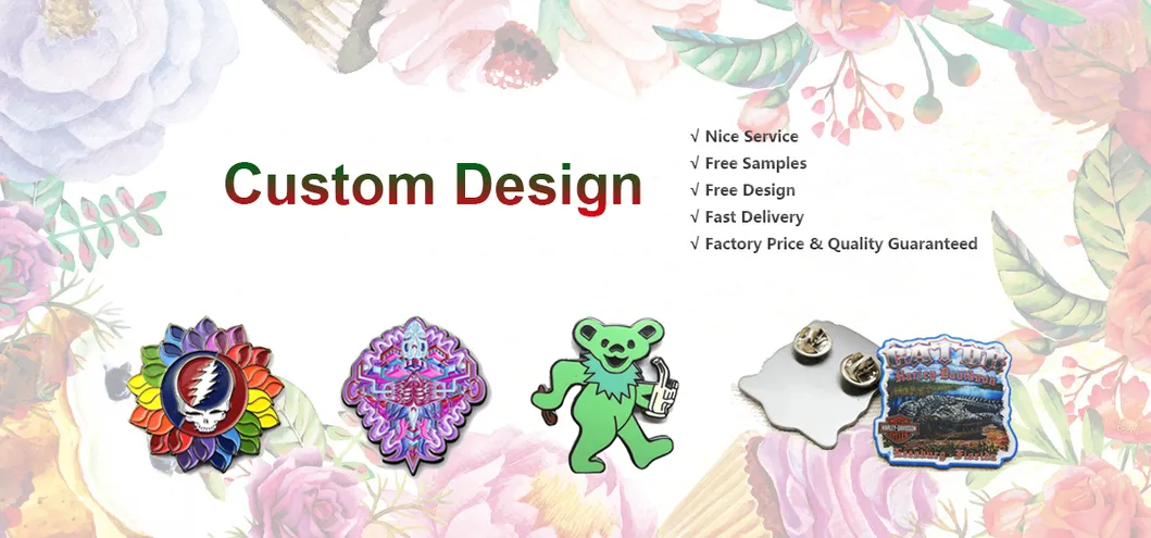 Factory Direct Sale Custom Logo Lapel Pins Colourful Pretty Hard Enamel Pins