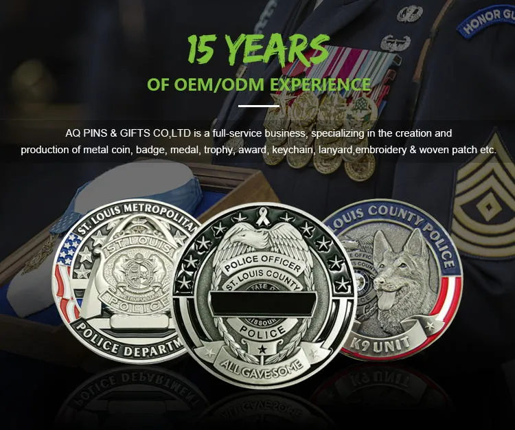 Factory Sale Fashion Jewelry Gold Plated Enamel Uss Gladiator Zinc Alloy Metal Coin (080)