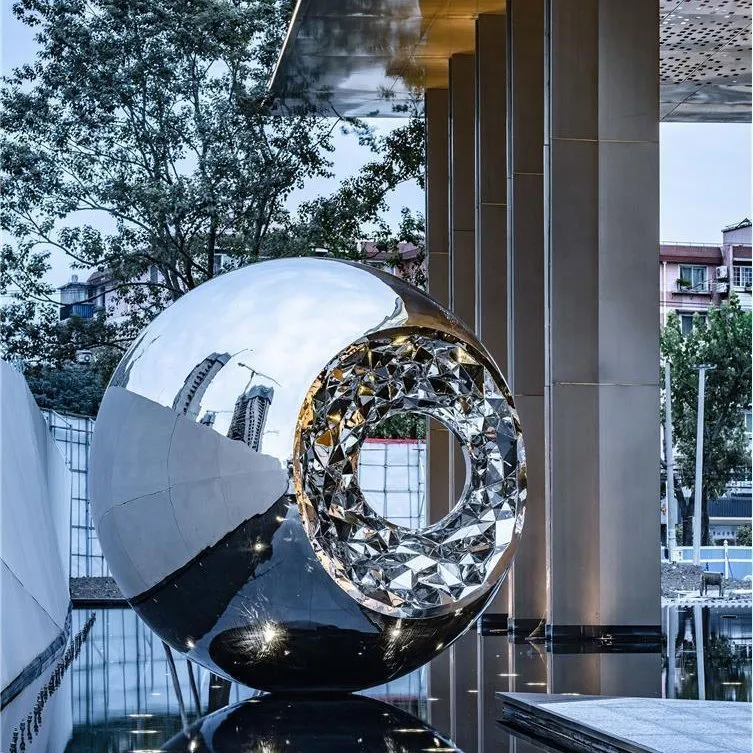 Famous Stainless Steel Metal Modern Sphere Sculpture Ball Statue with Factory Price