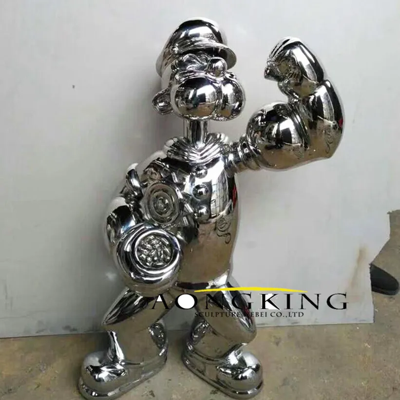 Famous Stainless Steel Popular Popeye Sculpture About Cartoon Decoration