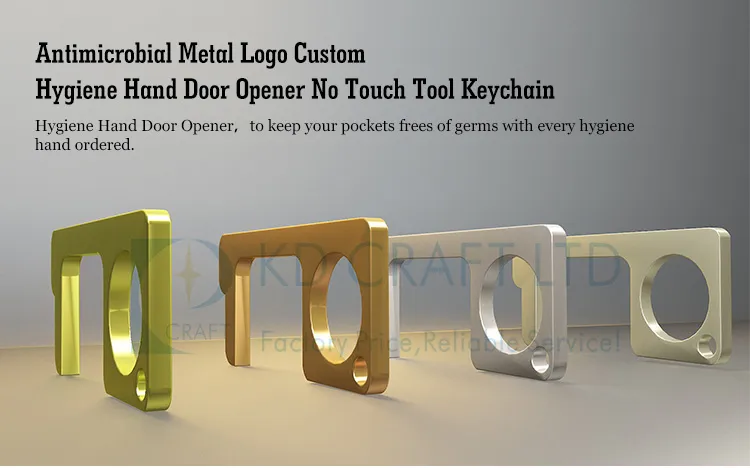 Fast Delivery Germ Free Door Opener Key Chain Protective Hygiene Hand Antimicrobial Brass EDC No Touch Door Opener Keychain