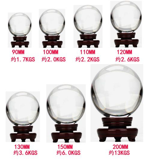 Fengshui Clear Crystal Ball with/Without Base for Decoration