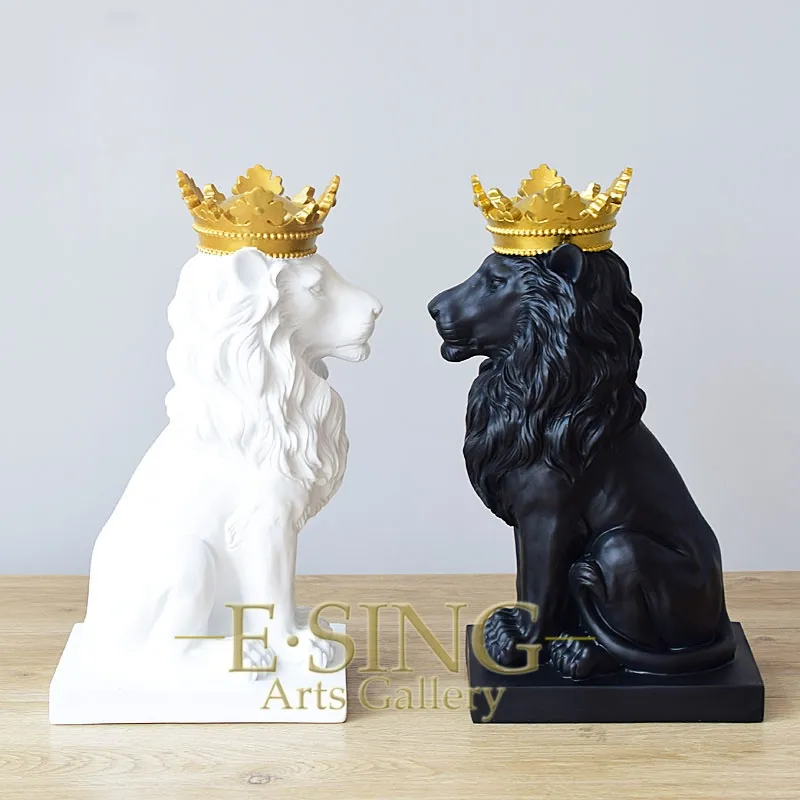 Fiberglass Sculpture Modern Art Mosaic Animal Design Fiberglass Geometric Shape Lion