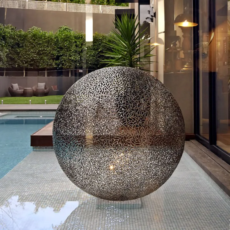 Fine Art Hollow Sphere Globe Decor Statue Molds Garden Sculpture