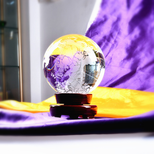 Frosted Crystal World Globe Glass Earth Globe Home Decorations