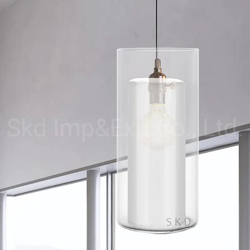 G9 Double Wall Bell Glass Shade for Hanging Lamp Custom Design Accpetable