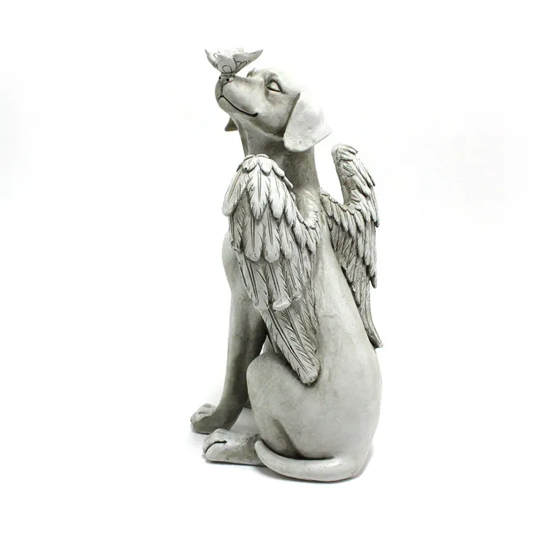 Garden Decoration Angel Sleeping Cat Statue Sculpture Resin Memorial Outdoor Pet Animal Tombstone