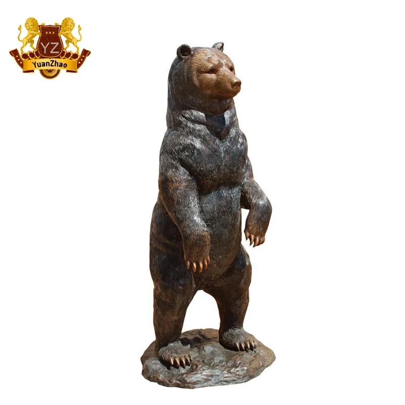 Garden Decoration Bronze Bear Eating Fish for Sale