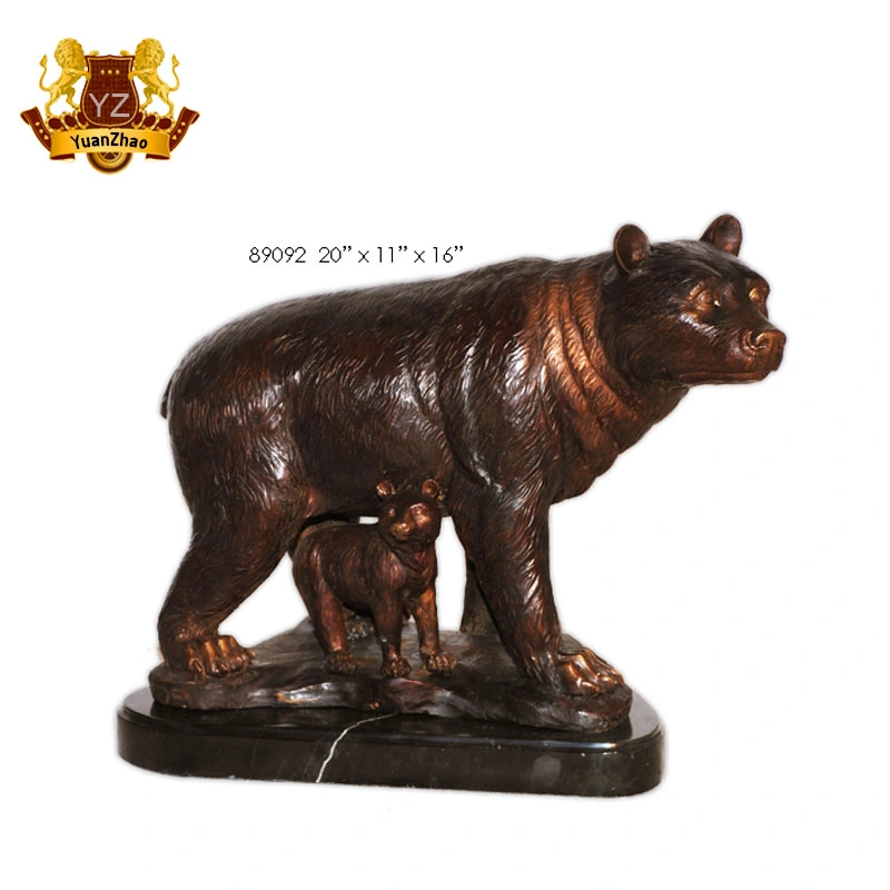 Garden Decoration Bronze Bear Eating Fish for Sale