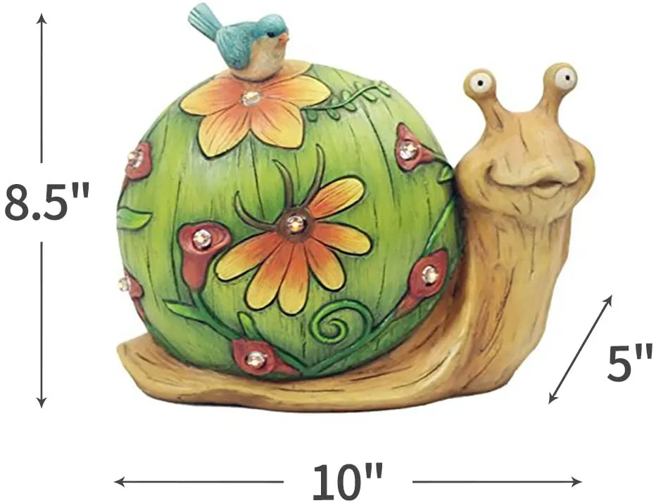 Garden Snail Statue-Outdoor Snail Garden Decorations Solar Figurine Light Animal