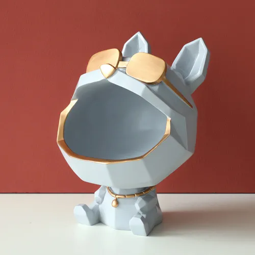 Geometrical Home Table Decoration Abstract and Realistic Resin Dog Animal