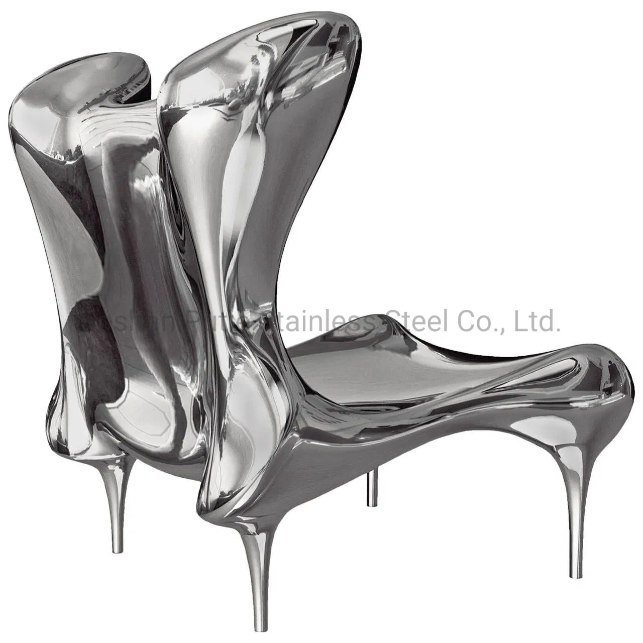 Gold Wingback Chair Stainless Steel Art Furniture