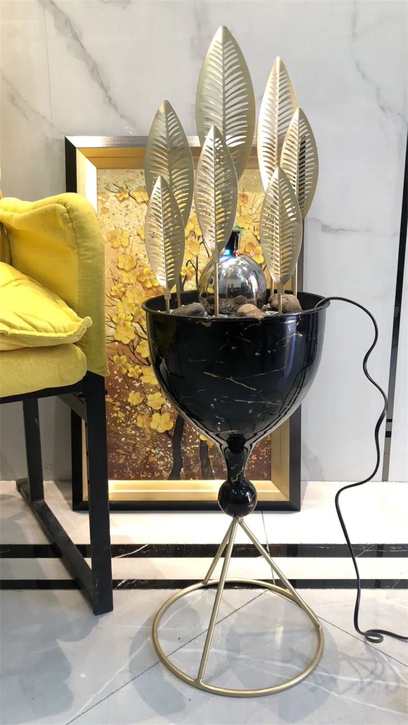 Good Price Indoor Metal Leaf Flowing Water 35" H Decoration