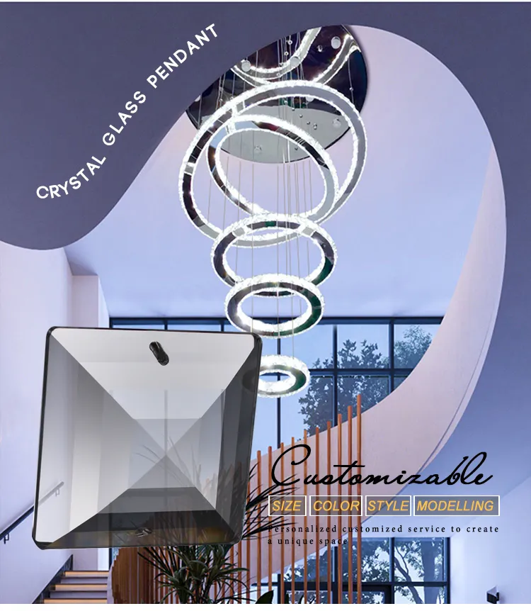 Good Quality Crystal Clear Square Pendants for Luxurious Home/Hotel Chandelier