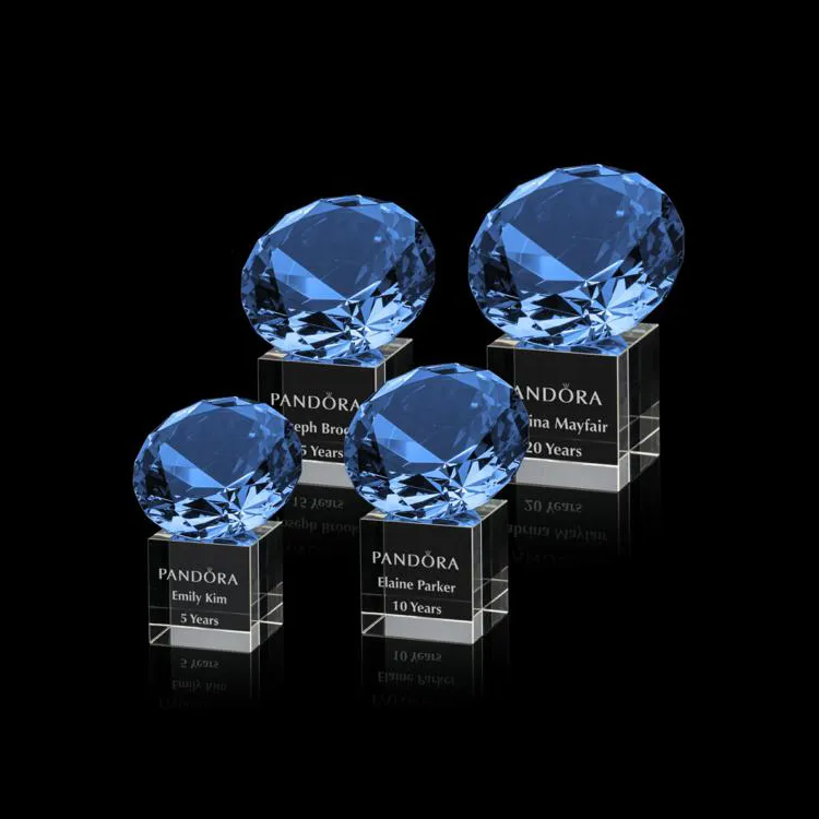 Handmade Glass Green Color Paper Weight Wedding Crystal Diamond Trophy Award Souvenir Crystal Gift