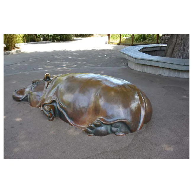 Hebei Manufacturer Supply Bronze Lying Hippo Statue as Chair in The Park