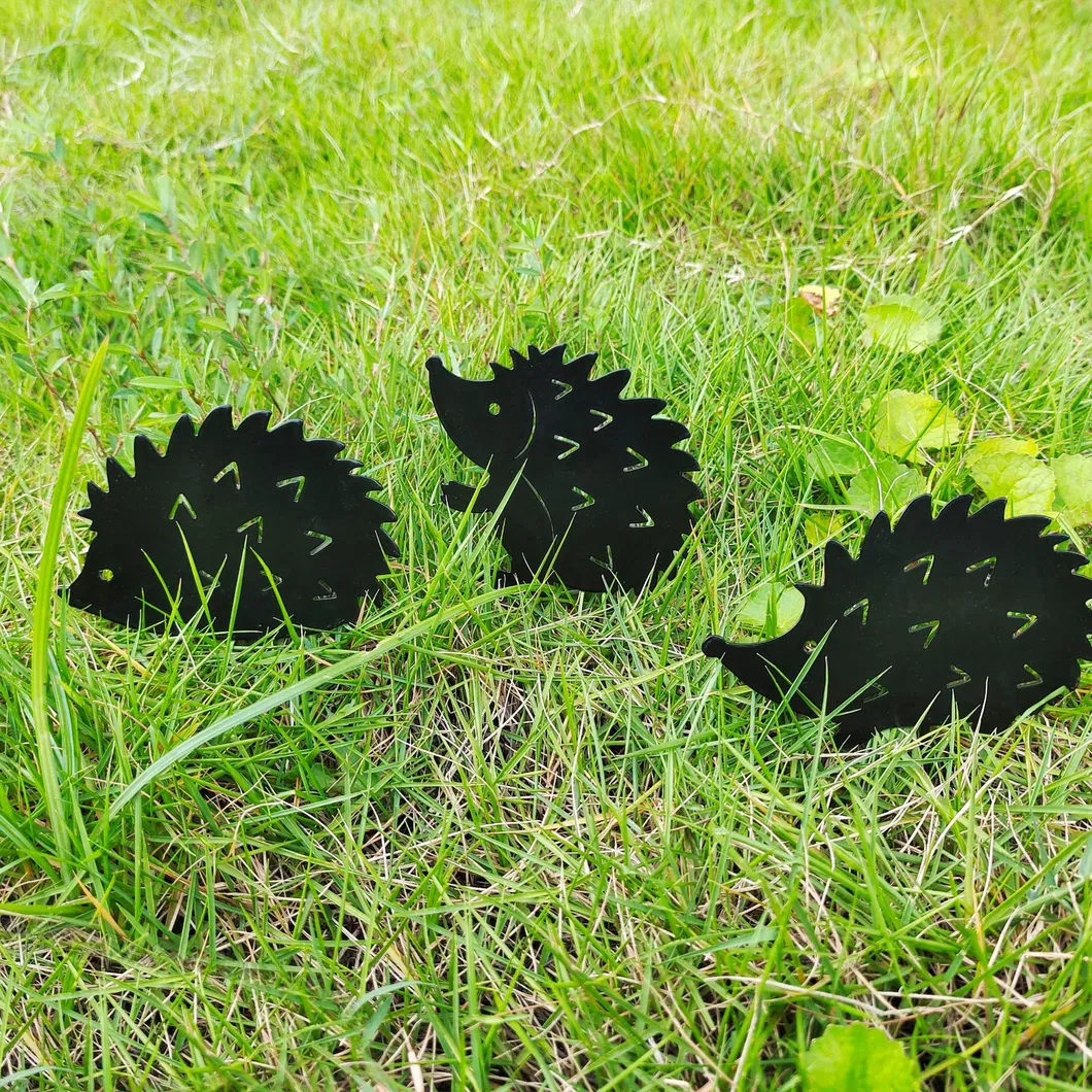 Hedgehog Silhouette Animal Garden Stake S/4