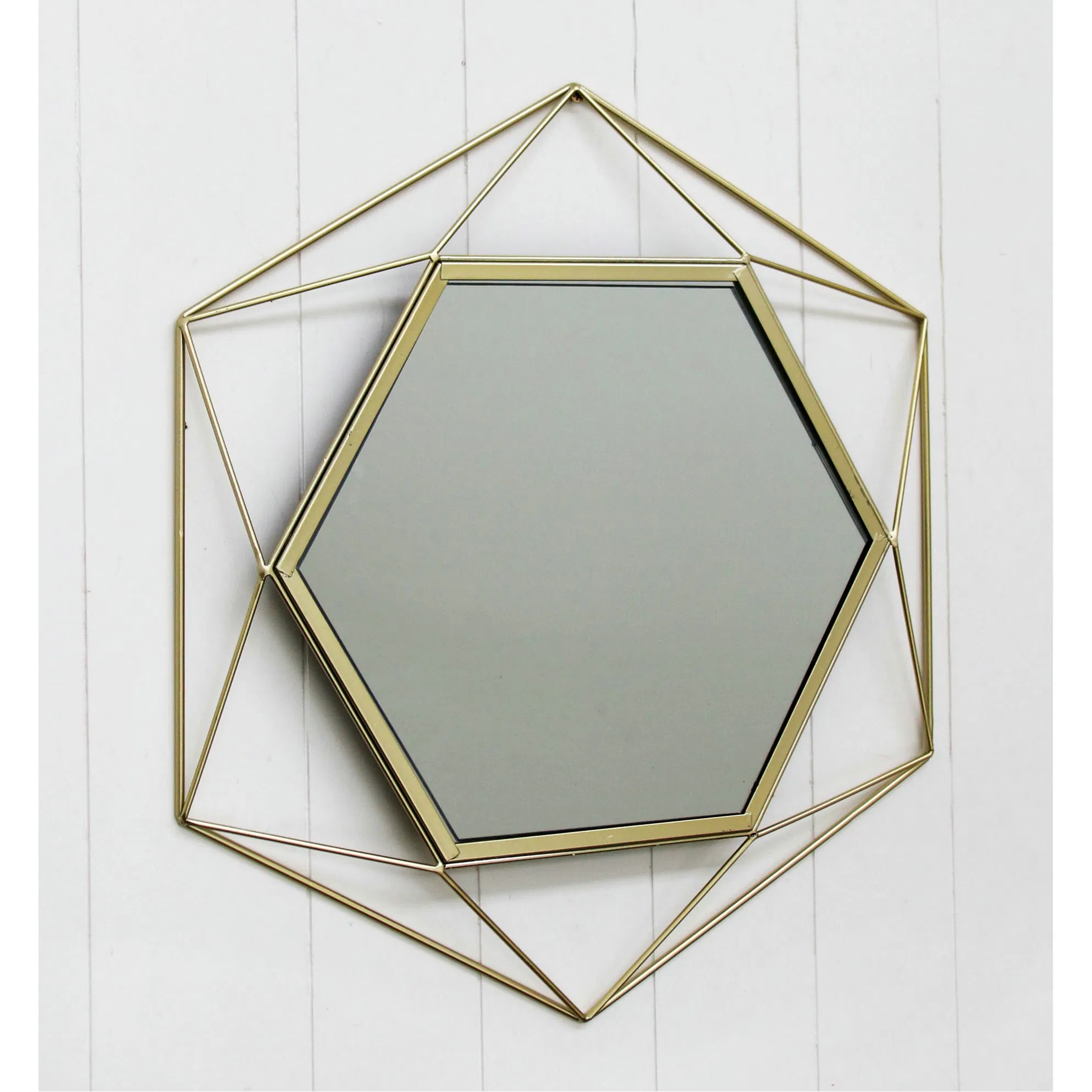 Hexagonal Wire Mirror 44X50.5X3cm Metal Wall Mirror, Wall Mirror,Home Decor Craft,Home Decoration ,Home Decor ,Metal Art,Metal Decoration ,Wall Art,Wall Decor