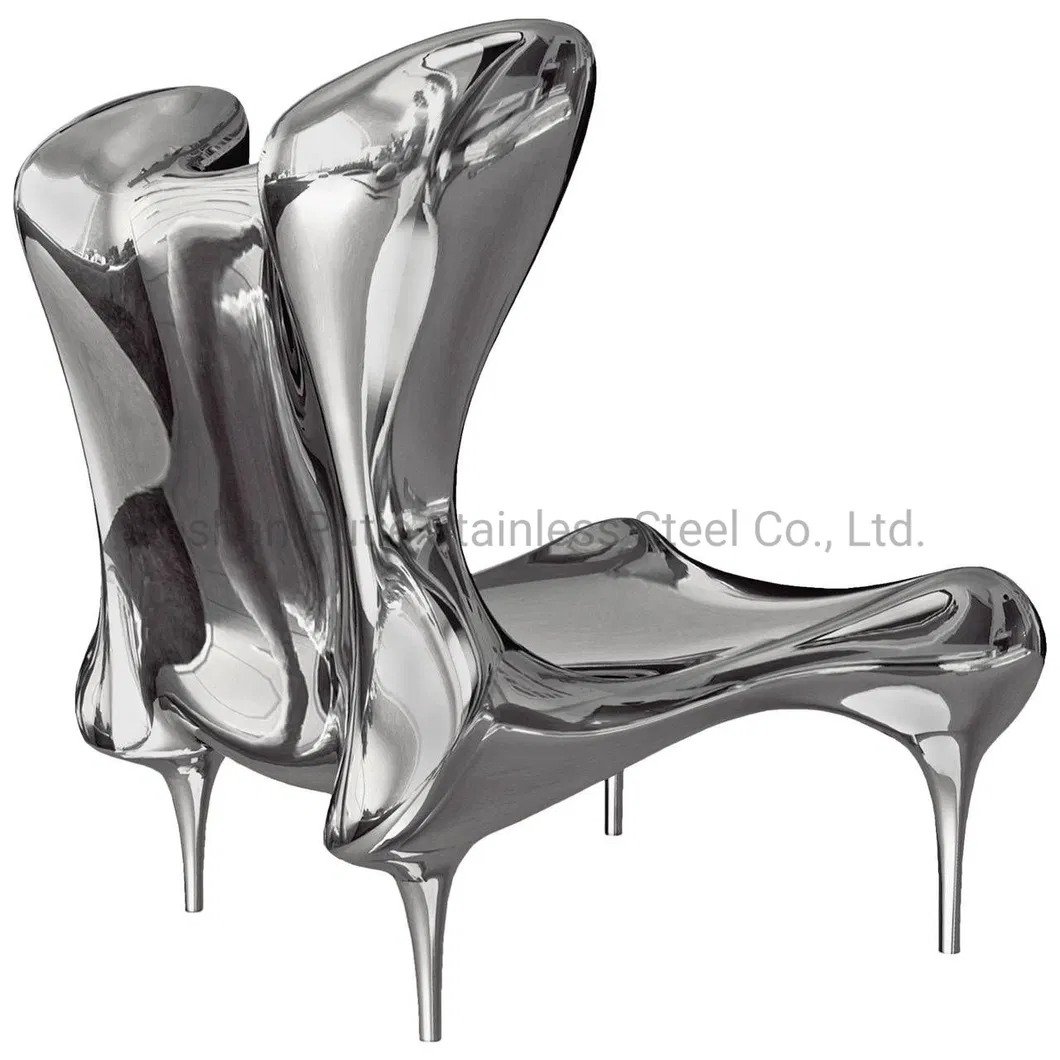 High Back Modern Stainless Steel Art Furniture Sofa Wingback Chair