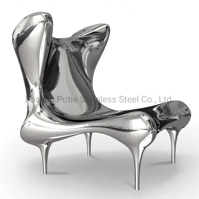 High Back Modern Stainless Steel Art Furniture Sofa Wingback Chair