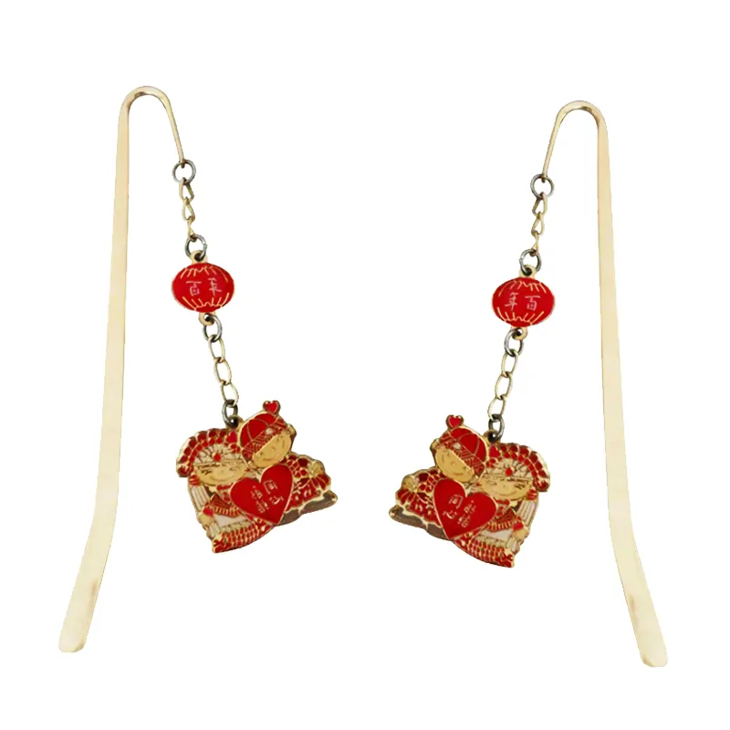 High Quality Custom Logo Blank Metal Gold Craft Color Cartoon Cute Paperclip Metal Heart Bookmark for Sale (14)