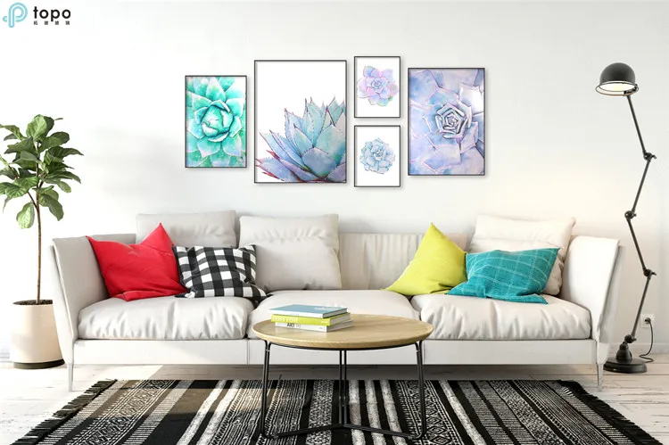 High Quality Five Sets Green Plants Wall Hanging Art Image Painting for Sale (MR-YB6-2058C)