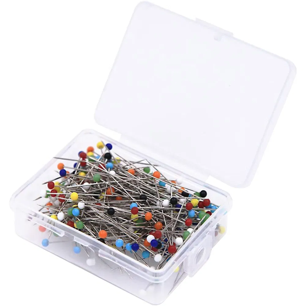 High Quality Mixed Color 38mm Dressmaker Pins Long Glass Head Pin