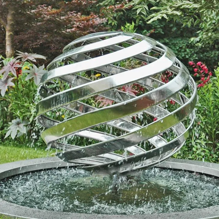 Hollow Sphere Globe Ball Spiral Sealed Wedding Statue