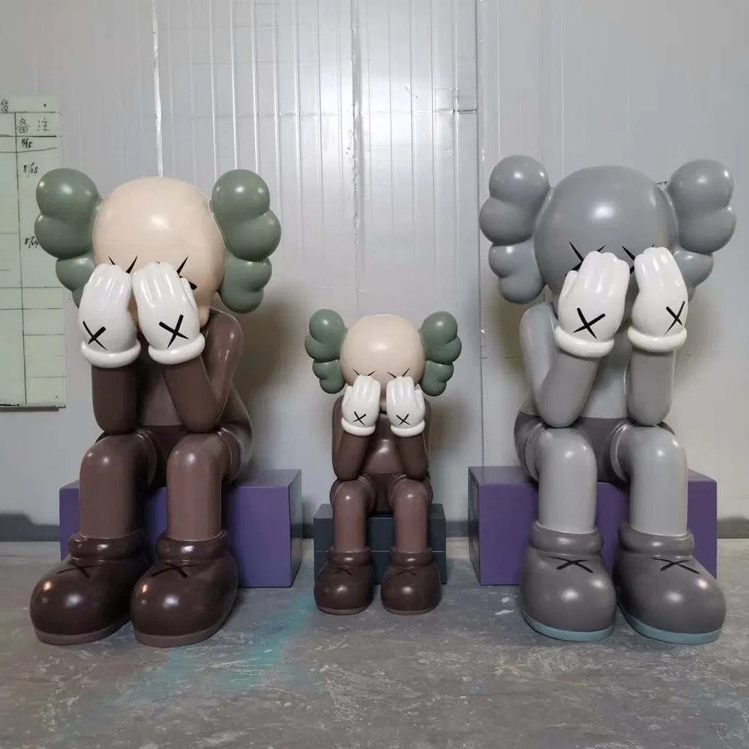 Home Decor Toys Fiberglass Bearbrick Sculpture Kaws Statue Action Figure Resin Cartoon Toys for Indoor Decoration