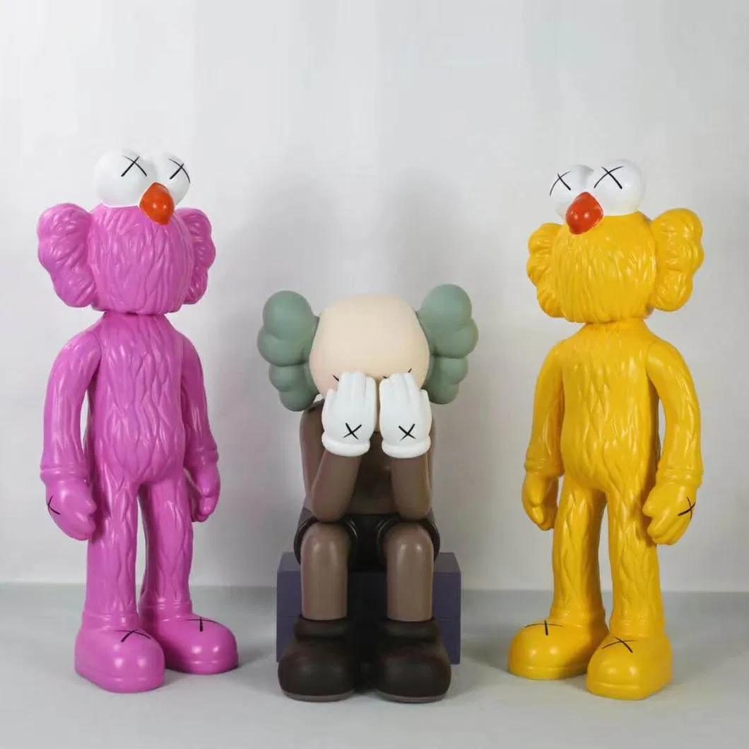 Home Decor Toys Fiberglass Bearbrick Sculpture Kaws Statue Action Figure Resin Cartoon Toys for Indoor Decoration