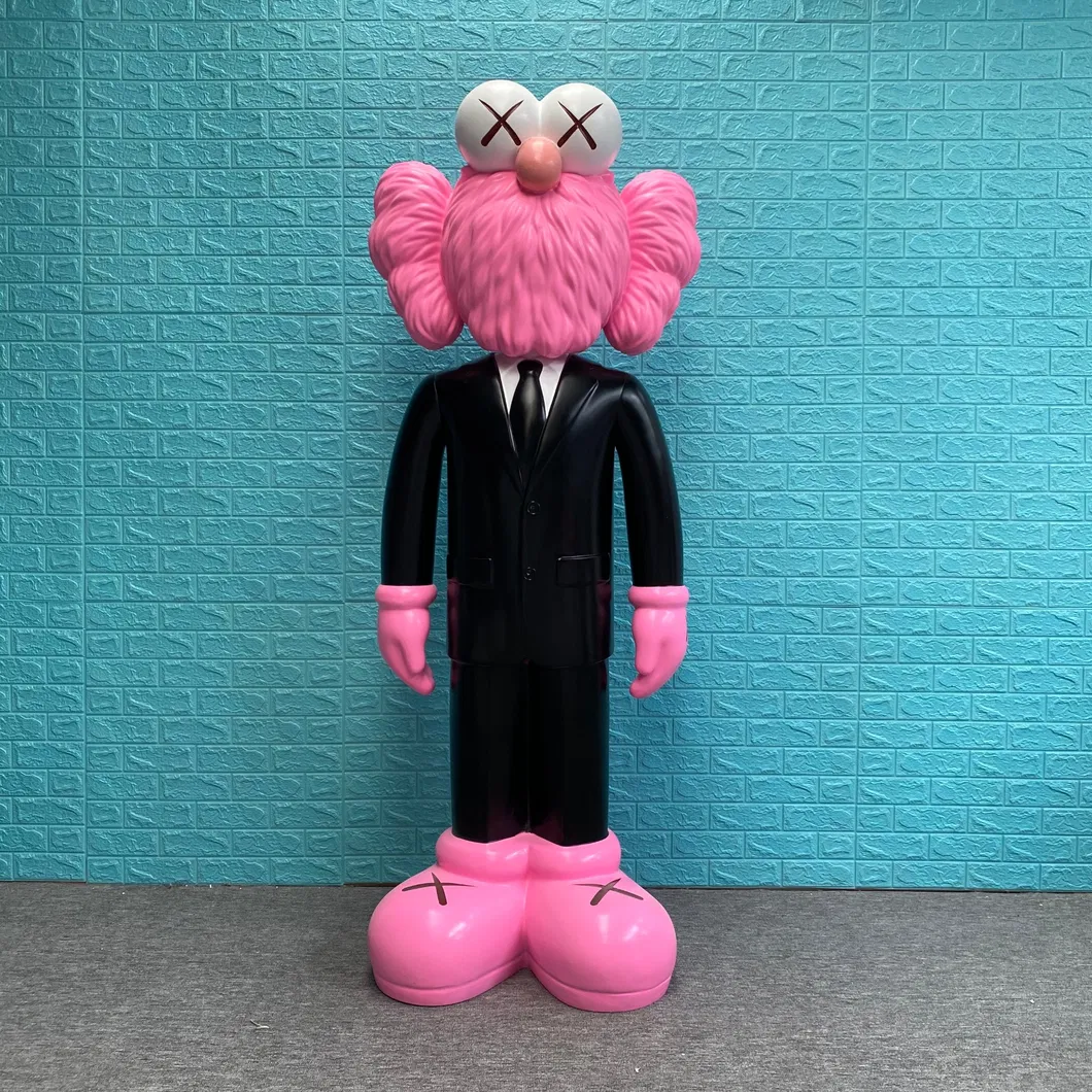 Home Decor Toys Fiberglass Bearbrick Sculpture Kaws Statue Action Figure Resin Cartoon Toys for Indoor Decoration