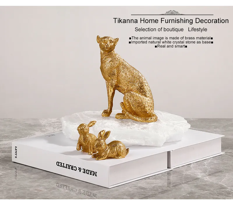 Home Furnishings Modern Living Room Decorating Designs Decor Animal Sculpture Brass Accessories