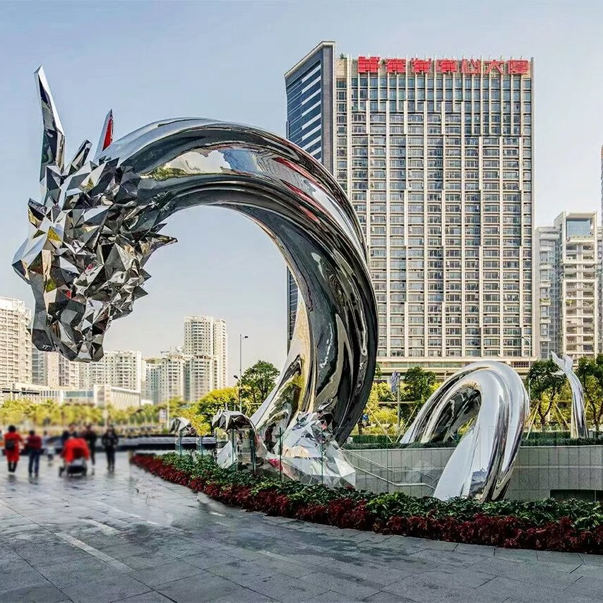 Home Popular Garden Animal Ornament Stainless Steel Bull Sculpure