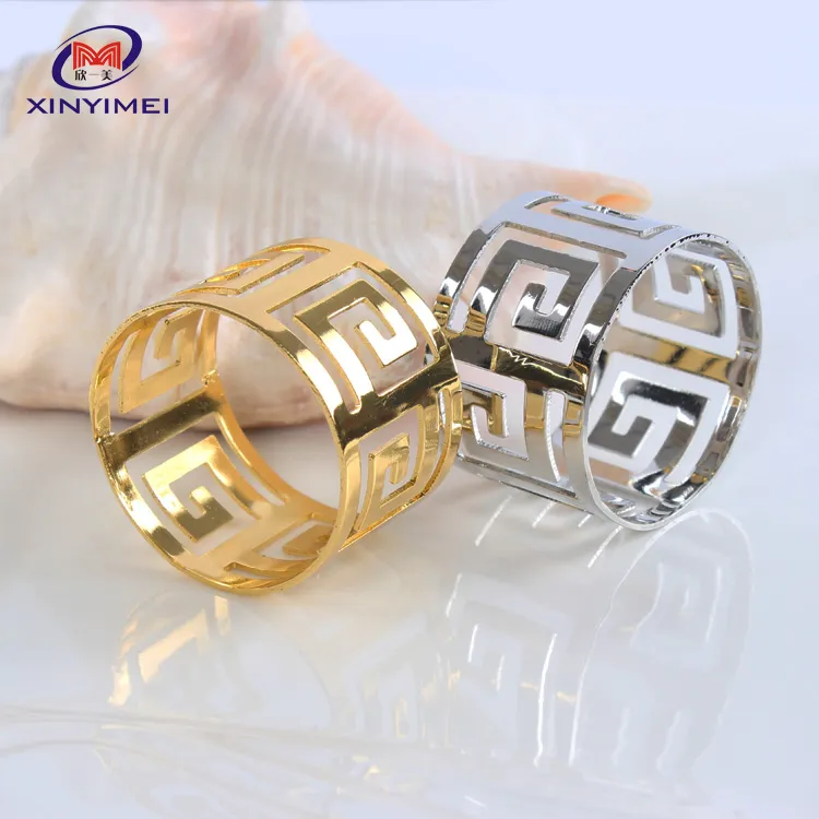 Hot Popular Design Wedding Gift Carbon Steel Gold Cross Napkin Ring Decoration